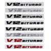 Compatible Mercedes-Benz V8 BITURBO Side Badges for C63, G63, S65, V12 Turbocharged Fender Emblem Letters.