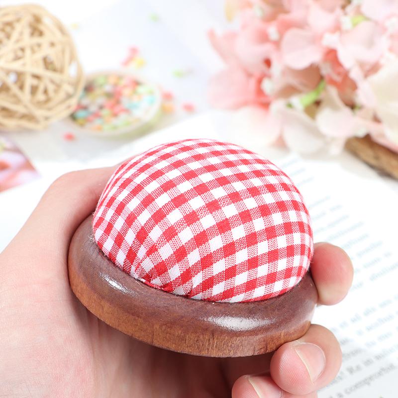 1Pc w kształcie kuli Craft igła poduszka z drewnianym dnem domu narzędzia do szycia