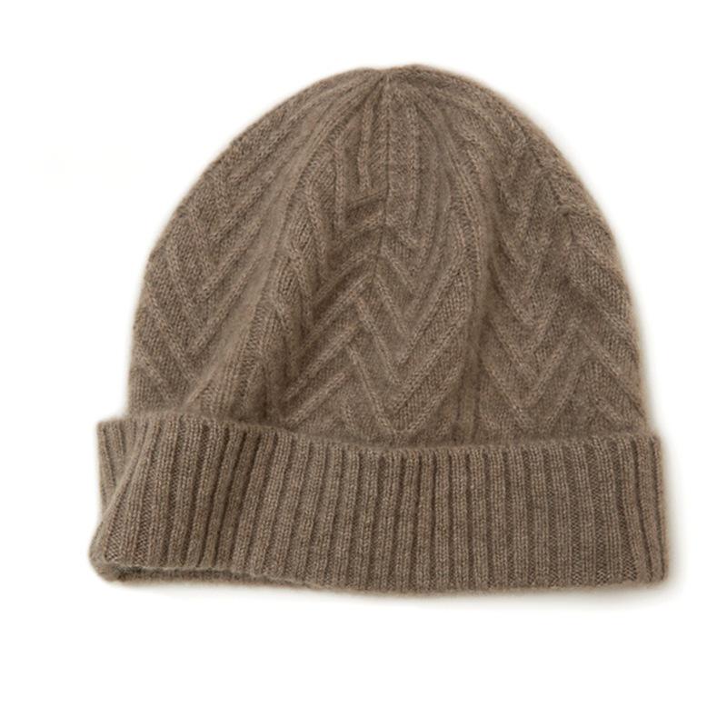 Kang Sai Ni Women's 100% Pure Cashmere Knitted Hat – Warm, Thick, and Perfect for Autumn/Winter Outdoors.