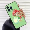 Mint Green The Frog Mushroom Phone Case For iPhone 16 15 14 13 11 12 17 Pro Max Mini 15 16 Plus 16e 17 Air Cover Fundas