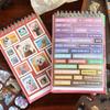 Cute Dogs Cats Coil Stickers Book 30 Sheets Cut Film Scrapbook Sticker DIY Crafts PET Material Stacking Stickers for Journaling