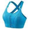 Women's Shockproof Breathable Adjustable Zip Sports Bra - Wireless Cross Back Beauty Vest