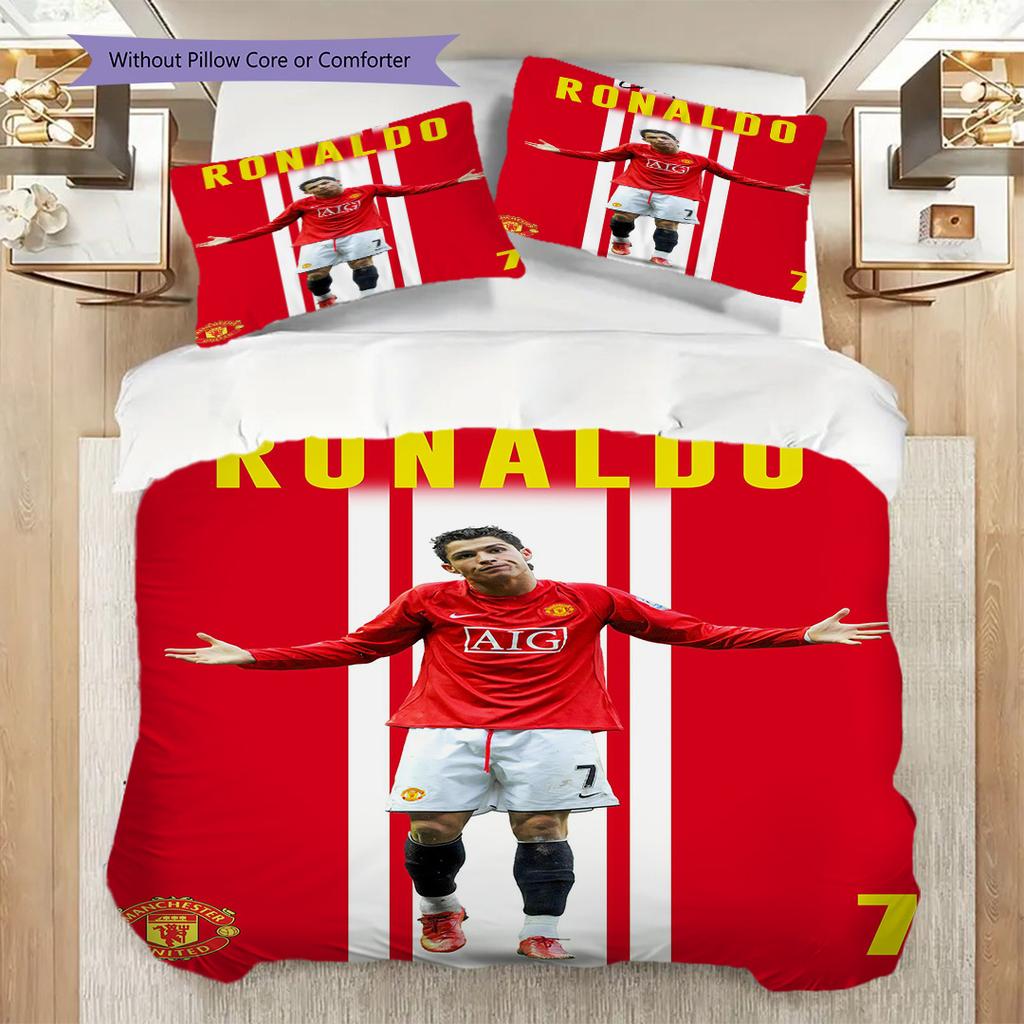 Cristiano Ronaldo Manchester Threepiece Set 1 Duvet Cover 2 Pillowcase Without Core Without Core Christmas Birthday Gift Bedding Set