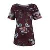 Fashion Women Plus Size Round Neck Print Short Sleeve Casual Pullover Tops