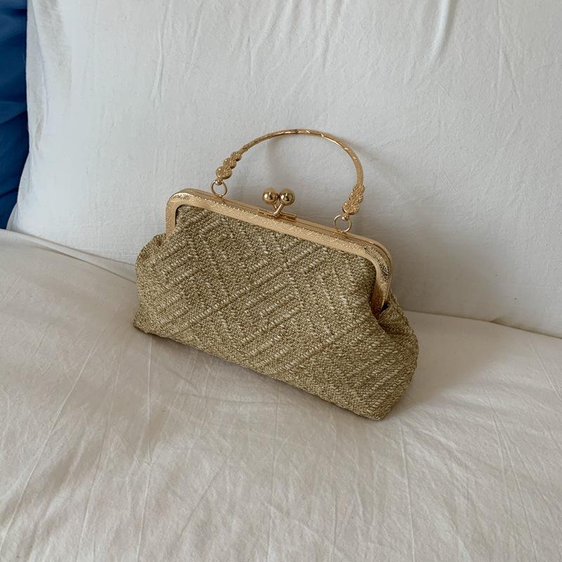 Vintage Elegant Female Shoulder Bag Luxury Design Women Clutch Purse Solid Color Portable Ladies Dinner Shell Crossbody Bags