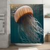 Stunning Jellyfish Shower Curtain - Vibrant Ocean Life Design For A Waterproof And Unique Bathroom Dcor Set