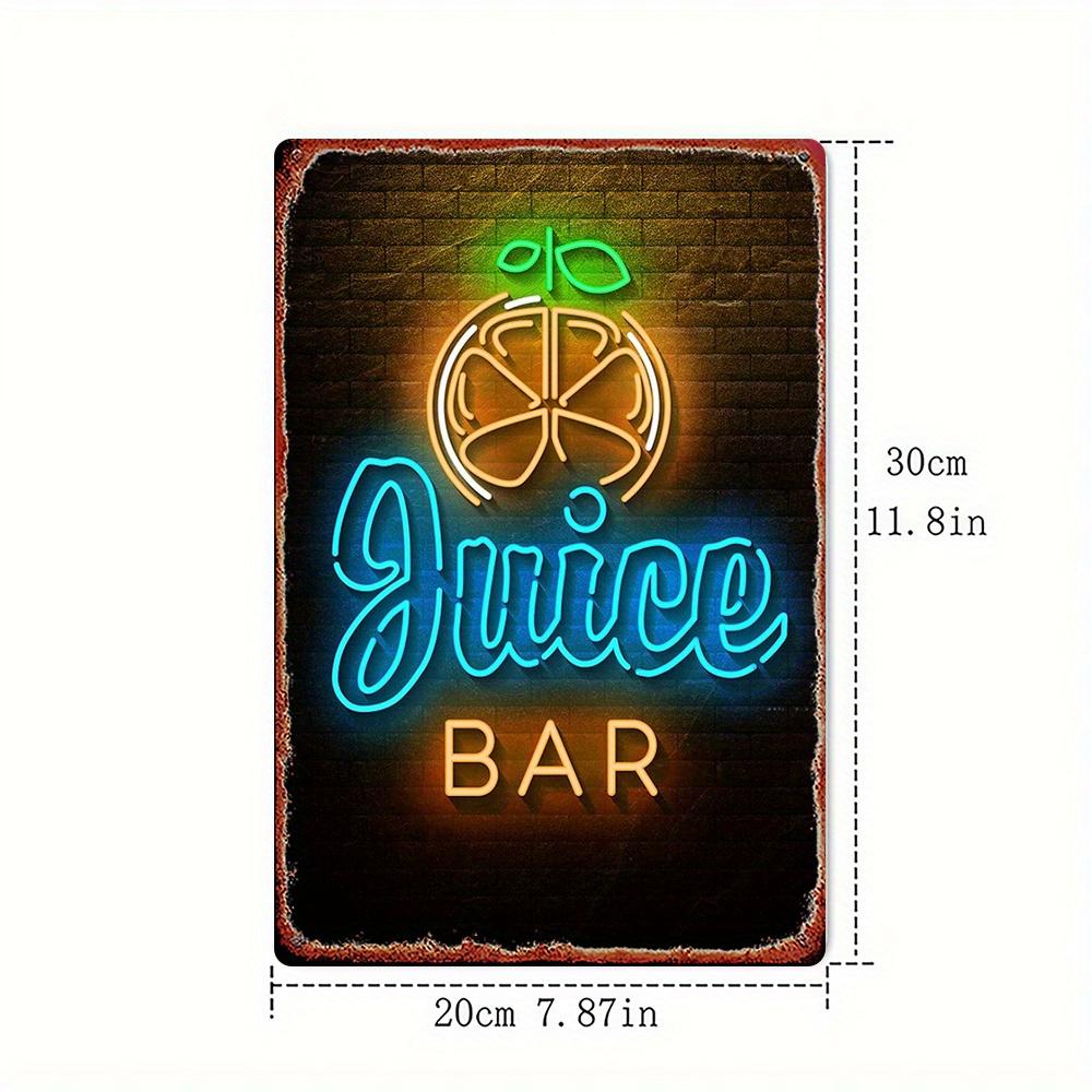 D Flat Metal Sign pc Jui Bar Neon Food Sign x Inch (x cm) Wall Art Decor for Home Garden Farmhouse Bathroom Room