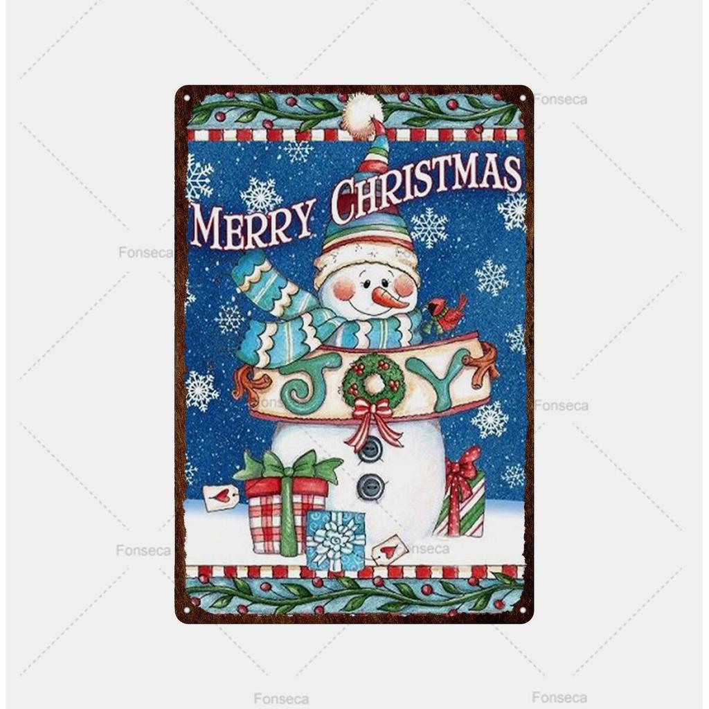 Santa Claus Snow View Metal Sign Vintage Tin Sign Metal Vintage Bar Vintage Wall Decoration Bar Club Metal Poster