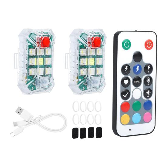 

Беспроводные светодиодные стробоскопы с дистанционным управлением, водонепроницаемые, перезаряжаемые, 500 мАч, высокая яркость, вспышка, автомобильные ночные предупреждающие огни для автомобиля, мотоцикла, велосипеда Two Lights