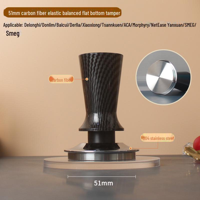 Balanserat elastiskt handtag Kaffe-tamper i rostfritt stål (51/53/58mm)