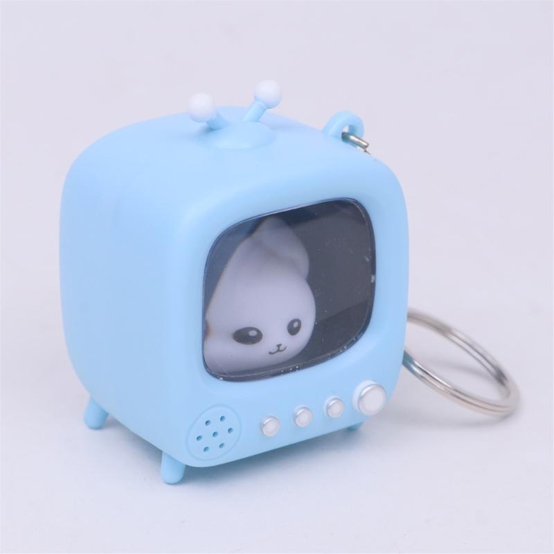 Mini TV Keychain Retro Design With Glowing Doll Feature For Keys Bags And Kids Gifts Bag Hanging Accessories