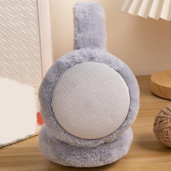 Winter Unisex Ear Muffs Folding Solid Color Good Elasticity Anti Fall Earmuffs Plush Adjustable Ear Warmers for Outdoor