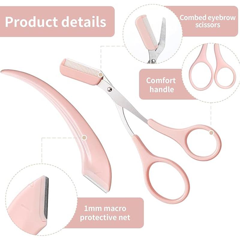 Eyebrow Scissors, Professional Sharp Grooming Trimming Scissors with Fine Tips for Precise Control, Easy To Use for Beginners