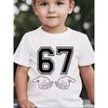 67 Meme Sxi Seven Cool Print Summer Boy Girls Cotton Short Sleeve Tshirt Fashion Kids Clothes Tee Streetwear Childrens Tshirts