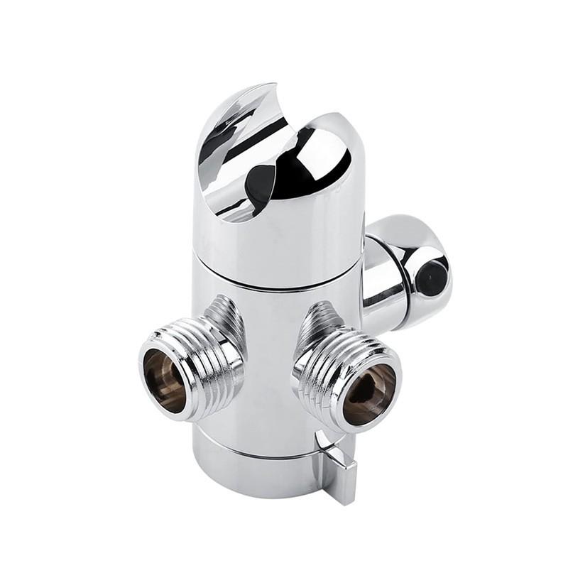 Shower Diverter Valve 3-Way Splitter With Outlet Socket ABS Chrome Plated Quick Install Bathroom