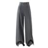 2025 High Waist Slim Straight Women's Floor-Length Drape Pants - Spring & Autumn Wide-Leg Suit Style.