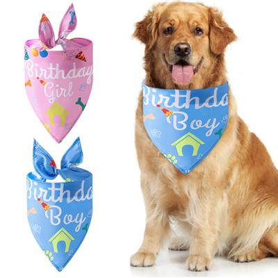 Pet Üçgen Önlük Mutlu Doğum Günü Baskı Tatil Giydirme Kumaş Moda Evcil Köpekler