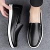 Four Seasons Retro English Style Men's First Layer Leather Crocodile Pattern  Flats Shoes Fashionable Business Shoes