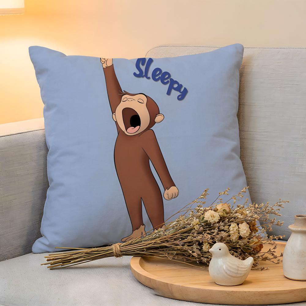 Cushion Cover Linen SkinFriendly Soft Decorative Case for Sofa Home Decor MONKEY CARTOON CCurious GeorgeS Pillow cover