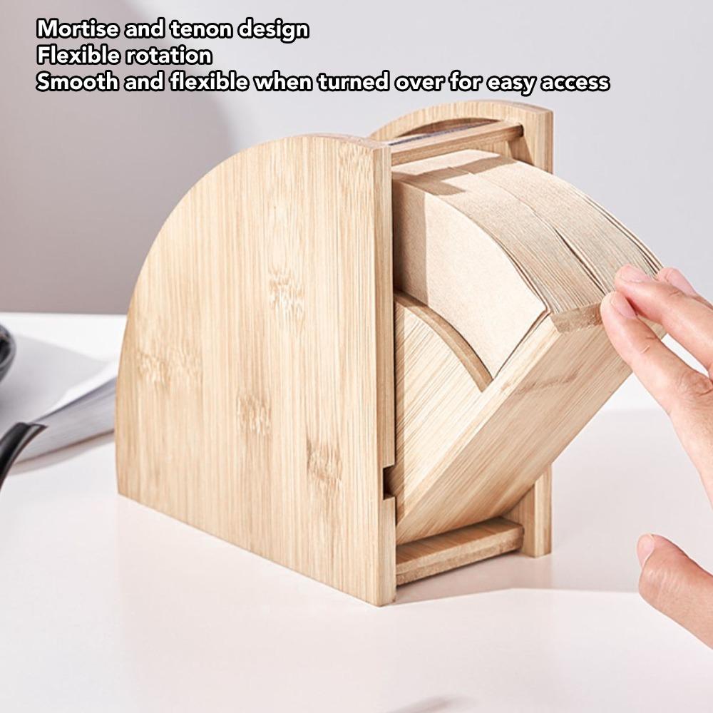 Solid Wood Coffee Filter Storage Rack Fan Shaped Coffee Filter Organizer  Household Countertop