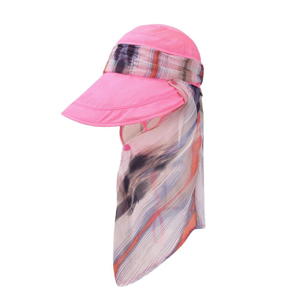 Wide Brim Sun Cap With Shawl Fisherman's Hat Portable Summer Bucket Hat  Women