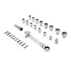 Pass Through Socket Set 3 8 1 2 Inch Drive Sockets 72 Tooth Reversible Wrench Tool Kit for Hex Square Spline Socket