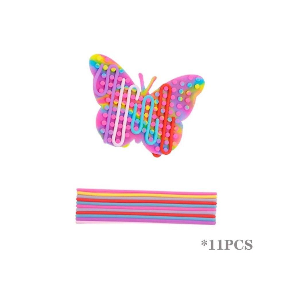 Cartoon Sensory Activity Board With 11 Rods Silicone Toys Children's Educational And Stress-Relieving Toys for Kids Adult