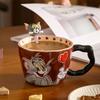 Tom a Jerry Velký keramický hrnek se lžičkou - Roztomilý studentský snídaňový hrnek, Skvělý dárek k narozeninám