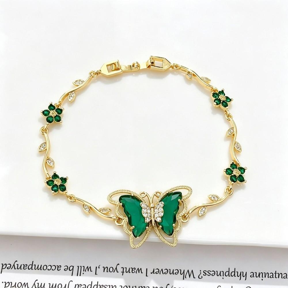Multicolor Zircon Flower Bracelet Dreamy Aesthetic Flower Rhinestone Bracelet Women