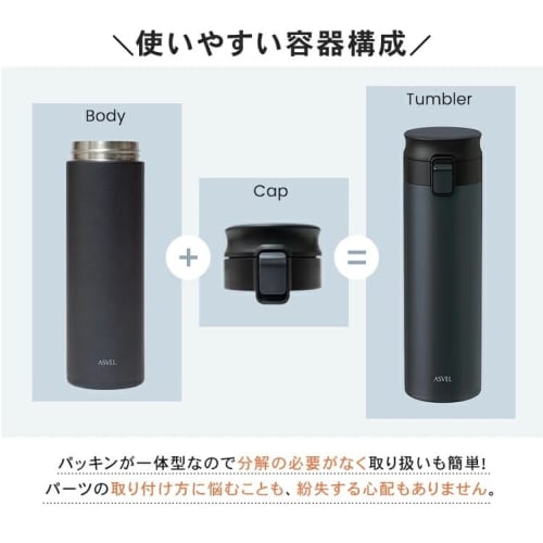 Asvel Vakuově izolovaný přenosný termohrnek TLW500 Černý