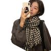 Écharpe classique pied-de-poule pour femmes filles châle accessoires vestimentaires années 2000 cache-cou tricoté écharpe à carreaux noir
