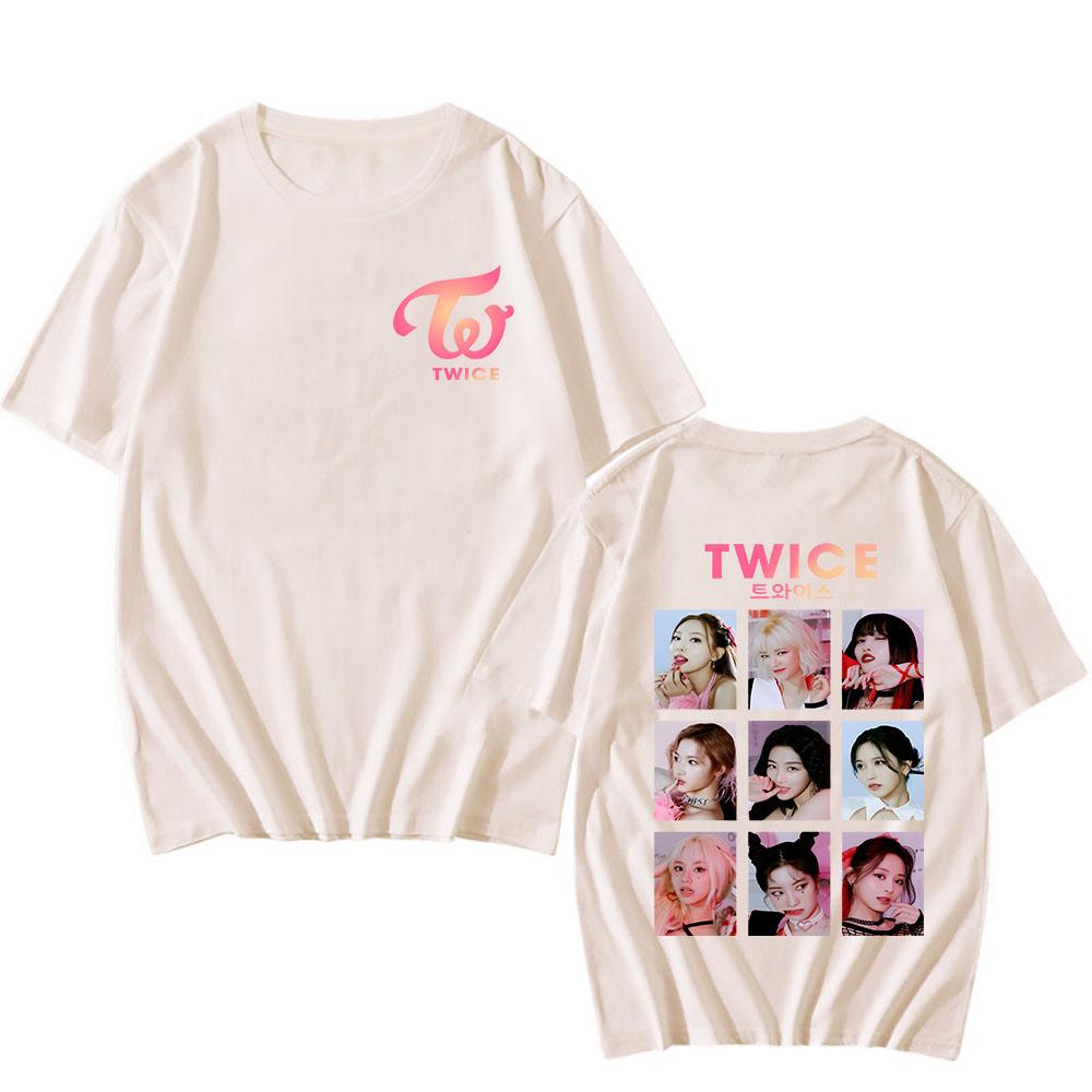 Twice Gounp T Shirt Y2k Fashion Streetwear Women Men T-shirt Cotton Summer Short Sleeve Tee Kpop Ready To Be Tops Streetwear