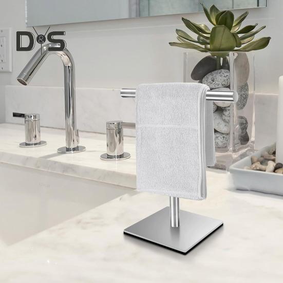 T-Shaped Towel Rack Storage Organizer Rust-Resistant Easy Installation Bath Hand Towel Holder Stand with Heavy Base