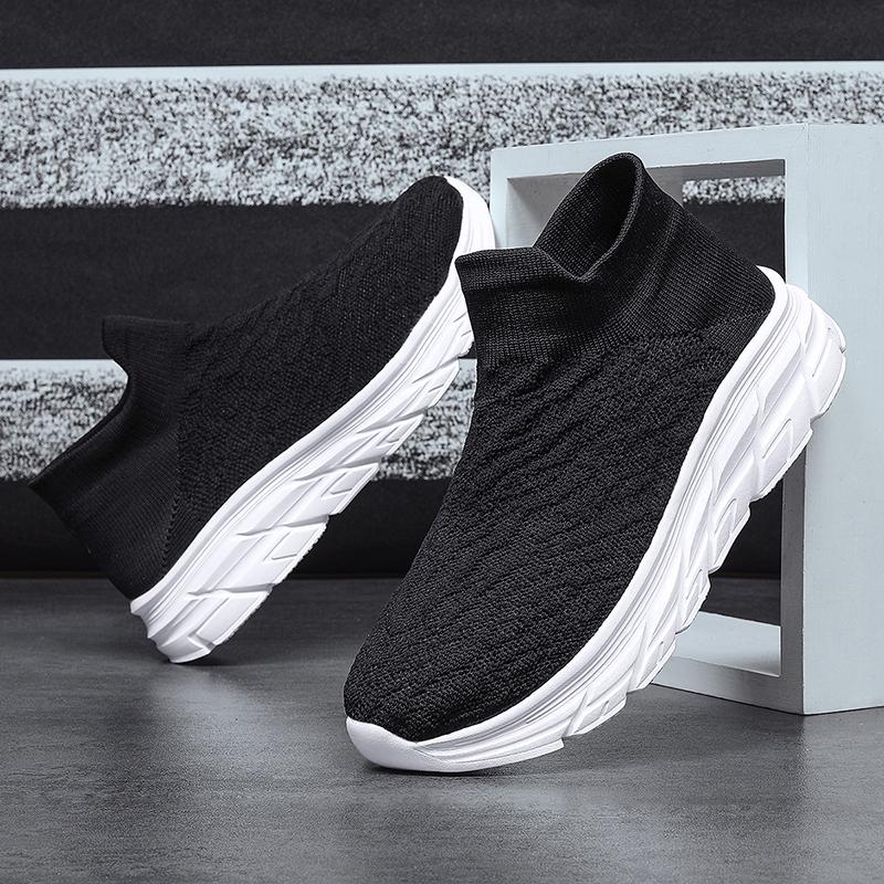 Fashion Men Casual Sport Shoes Breathable Lightweight Sneakers Outdoor Mesh Black Running Shoes Athletic Jogging Tenis Walking Shoes