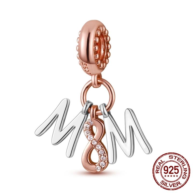 New In MotherS Day Copper Charm Mom Mother Family Charm Bead Fits Genuine Bracelets DoItYourself Woman Jewellery Gifts