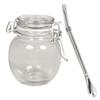 Bocal verre avec couvercle + paille inox avec filtre