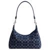 Coach Juliet 28 Klassisches Logo Reißverschluss Stoff Handtasche Umhängetasche Schultertasche Groß Damen Dunkelblau Gemischte Farbe