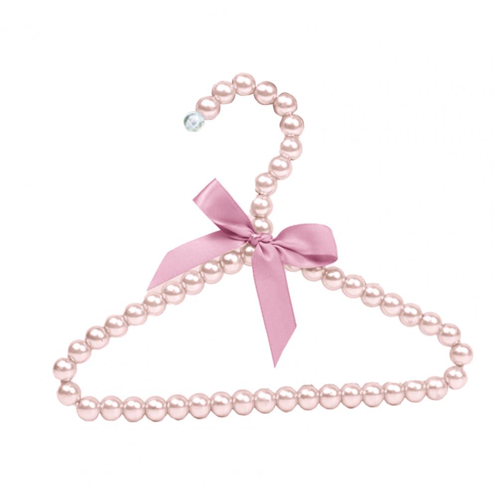 Modern Faux Pearl Hanger with Bow Non-slip Cute Bow-knot Small Clothes Rack