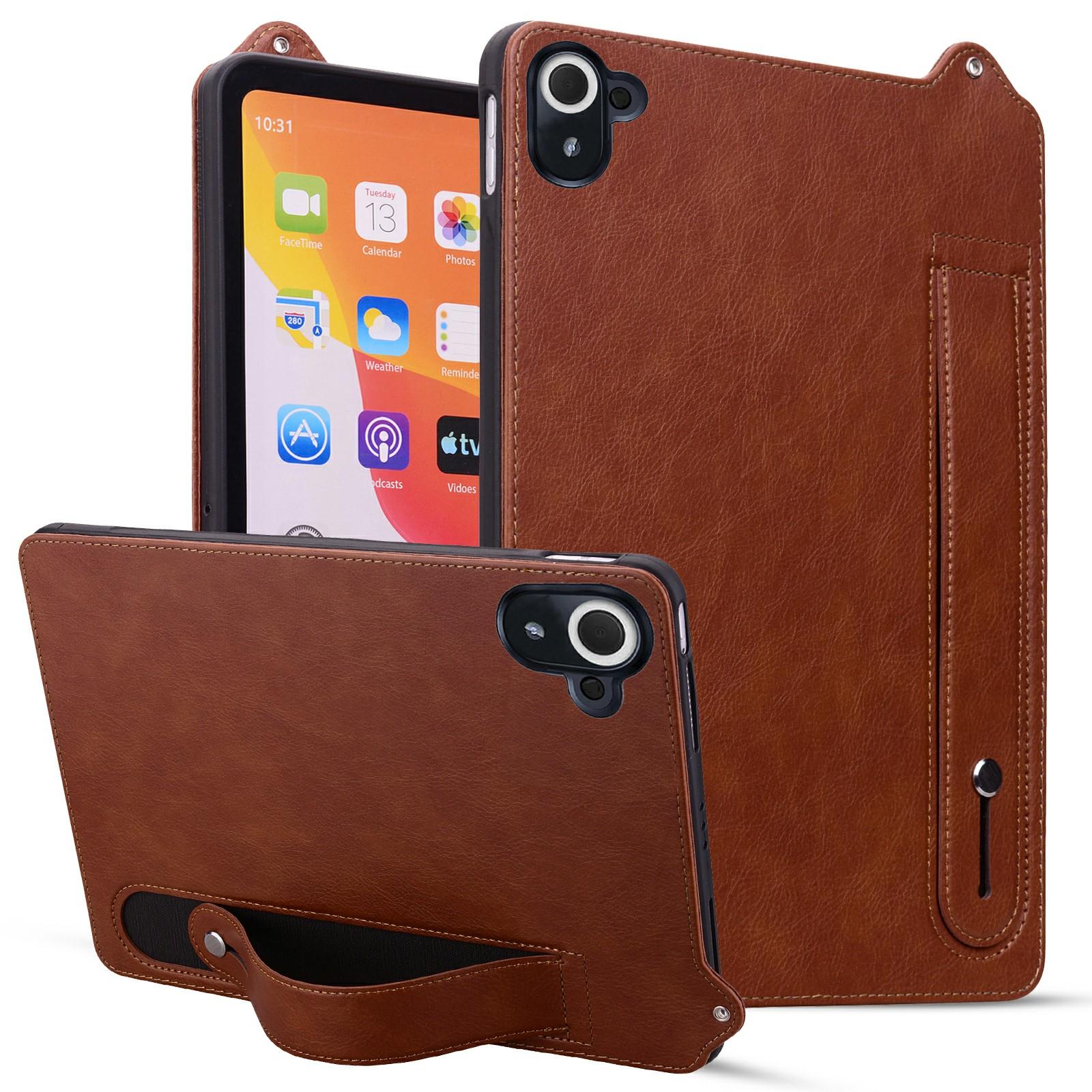 

For Xiaomi Redmi Pad 8.8 2025 Case Hand Strap Kickstand Leather Tablet Cover Brown
