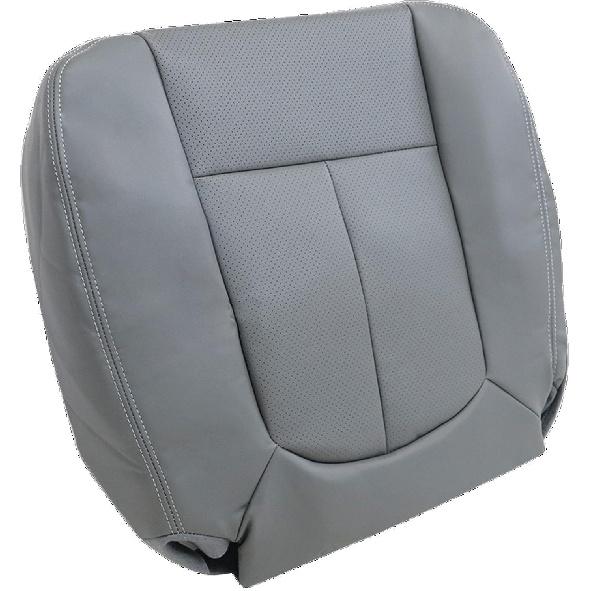 Priprilod Gray Perforated Leather Driver Side Bottom Replacement Seat Cover Compatible with Ford F150 Lariat 2009 2010 2011 2012 2013 2014