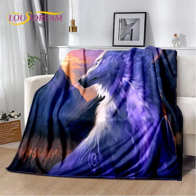 3D-Cartoon-Tiger, Wolf, Löwe, Leopard, Tier, Plüschdecke, Flanelldecke, Überwurf, Decke für Wohnzimmer, Schlafzimmer, Bett, Sofa, Picknick