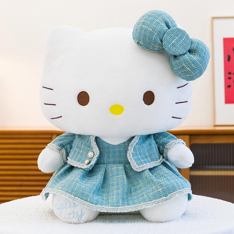 

30-60cm Hello Kitty Large Plush Toy Dress Soft Stuffed Cat Doll Bedtime Sleeping Pillow Soft Sofa Cushion Room Decoration Gift 30cm зелёный