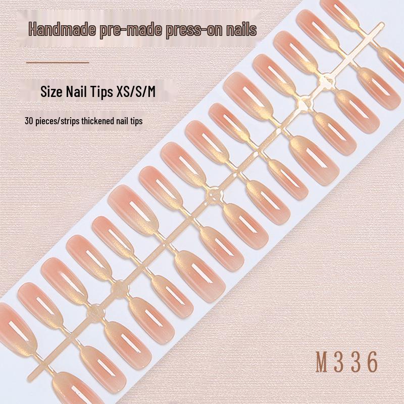 

30 Handmade Gradient Press-On Nails - Autumn Shades, Long Oval Design