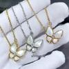 High-End Butterfly White Mother-of-Pearl Diamond Clavicle Necklace