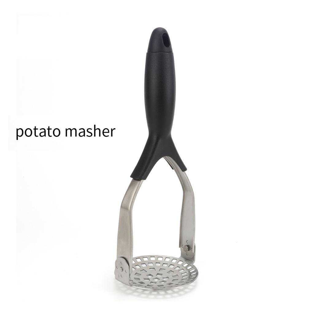 1pcs Stainless Steel Potato Masher Pumpkin Masher Kitchen Gadgets Baking Cooking Kitchen Utensils Folding Storage Silverware Tools