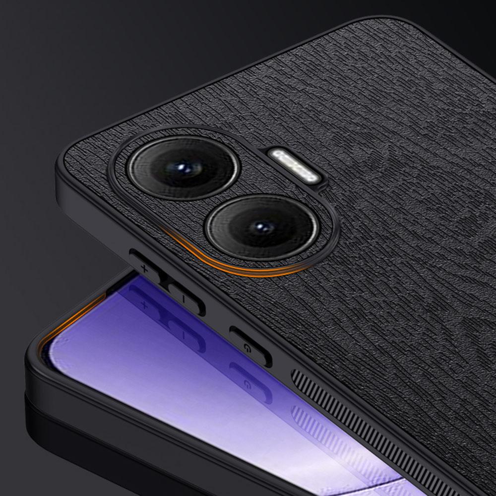 For Xiaomi Redmi Turbo 4 Pro 5G Case Wood Texture PU Leather Coated PC TPU Phone Cover