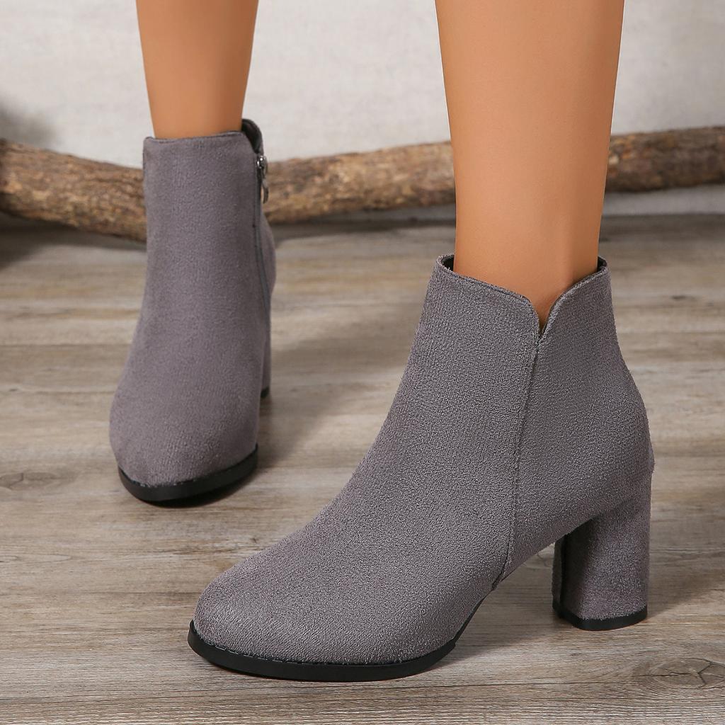 Fashion 2025 Women Baotou Ankle Boots Fashion Outdoor Comfortable Shoes Women Pointed High Heel Short Wedding Boots Zapatos De Mujer