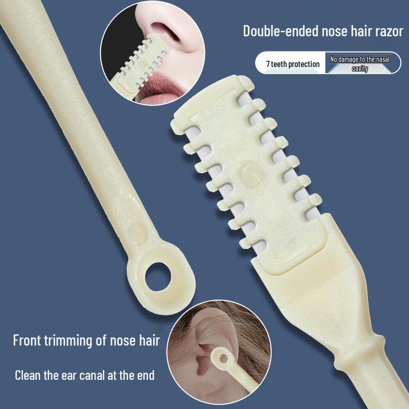 2-in-1 Manual Nose & Ear Hair Trimmer with Ear Spoon