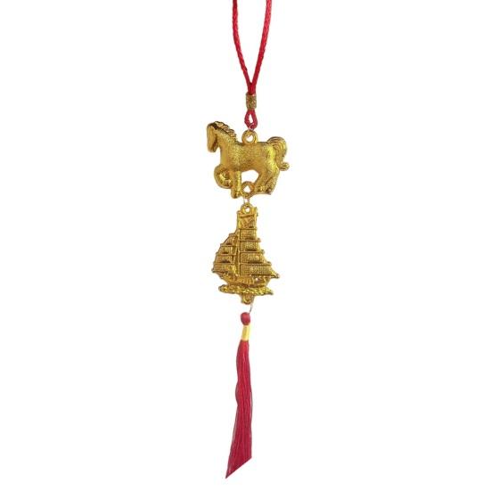 Chinese New Year Decorations 2026 Year of Horse Lucky Feng Shui Charm Zodiac Horse Hanging Tassel Pendant for Fortune Wealth Success Home Car Bonsai