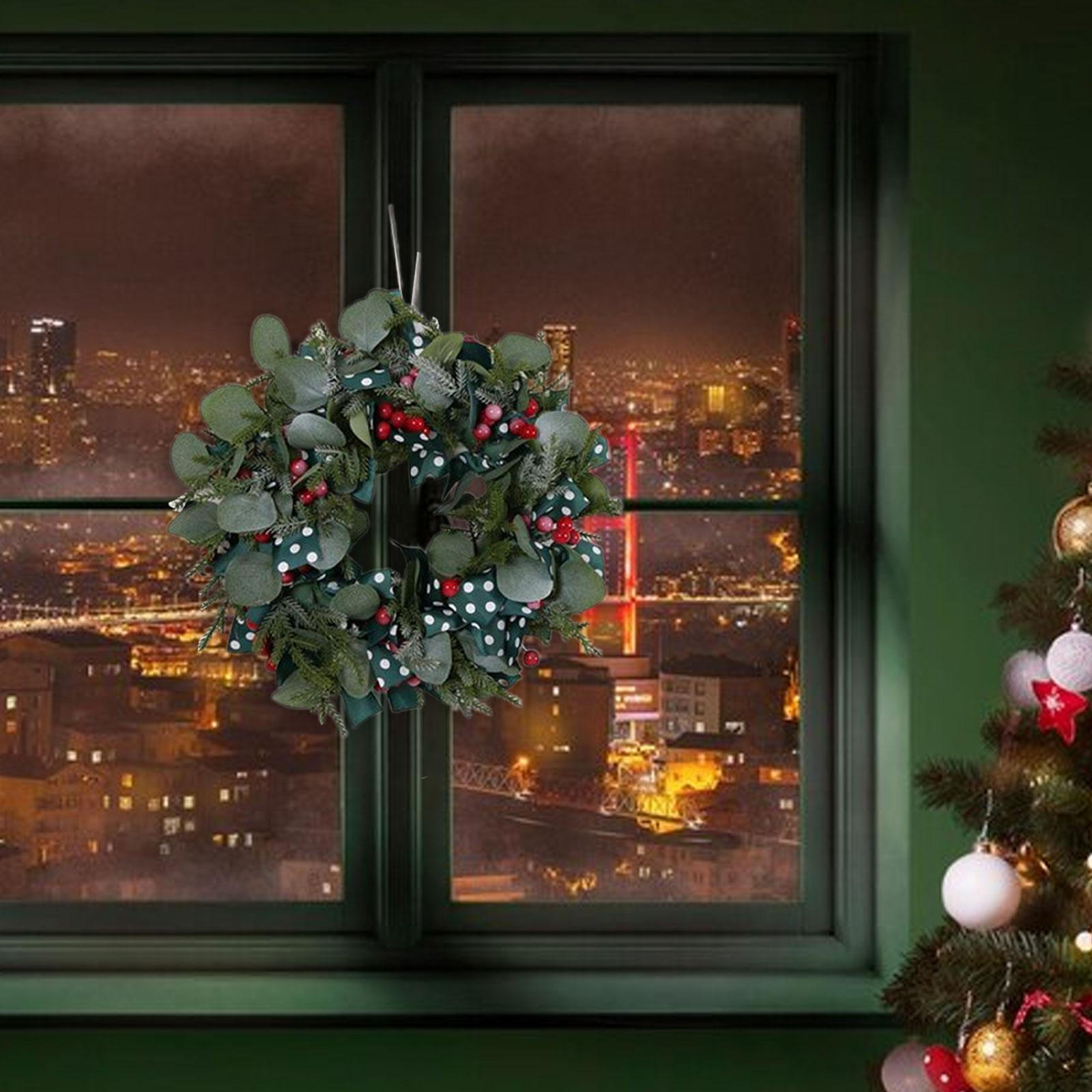 

Искусственный рождественский венок, венок для входной двери, украшения, дверные украшения, праздничная гирлянда зелёный